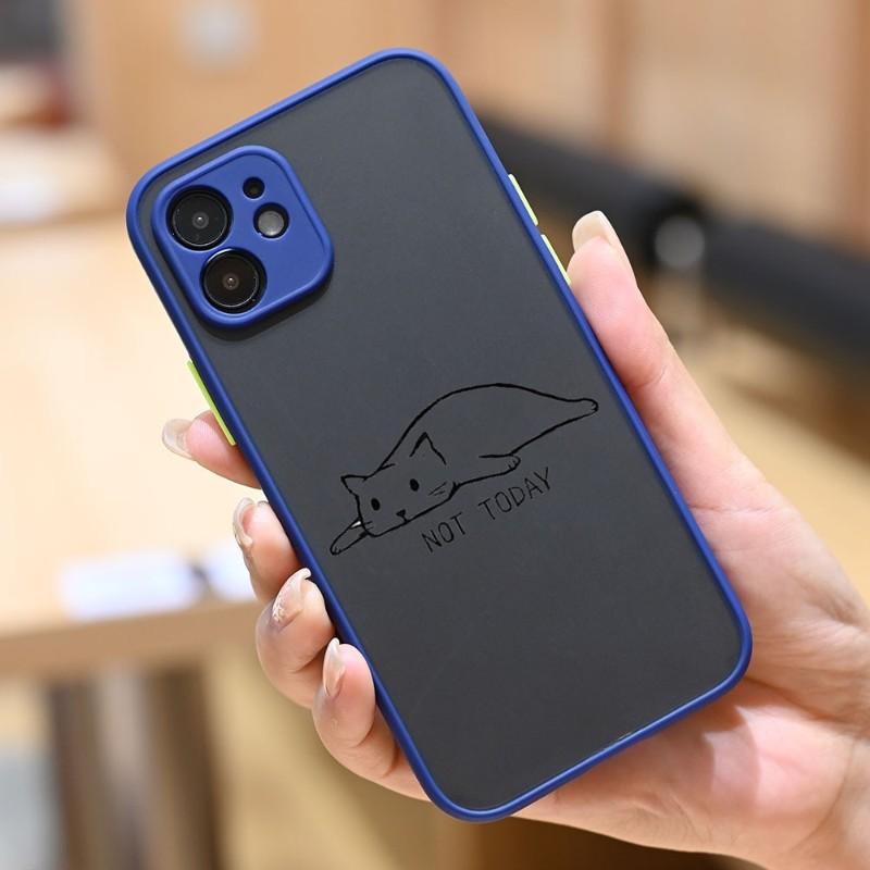 Cute Cat Phone Case For IPhone 14 13 12 11 Mini Pro Max XS X Max XR 8 7 Plus SE 2022 Skin Color Phone Cover