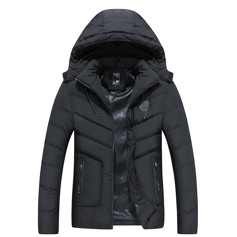 Mstyle Mens Zip Front Hooded Thermal Thicken Pure Color Down Quilted Puffer Jacket Coat Outerwear