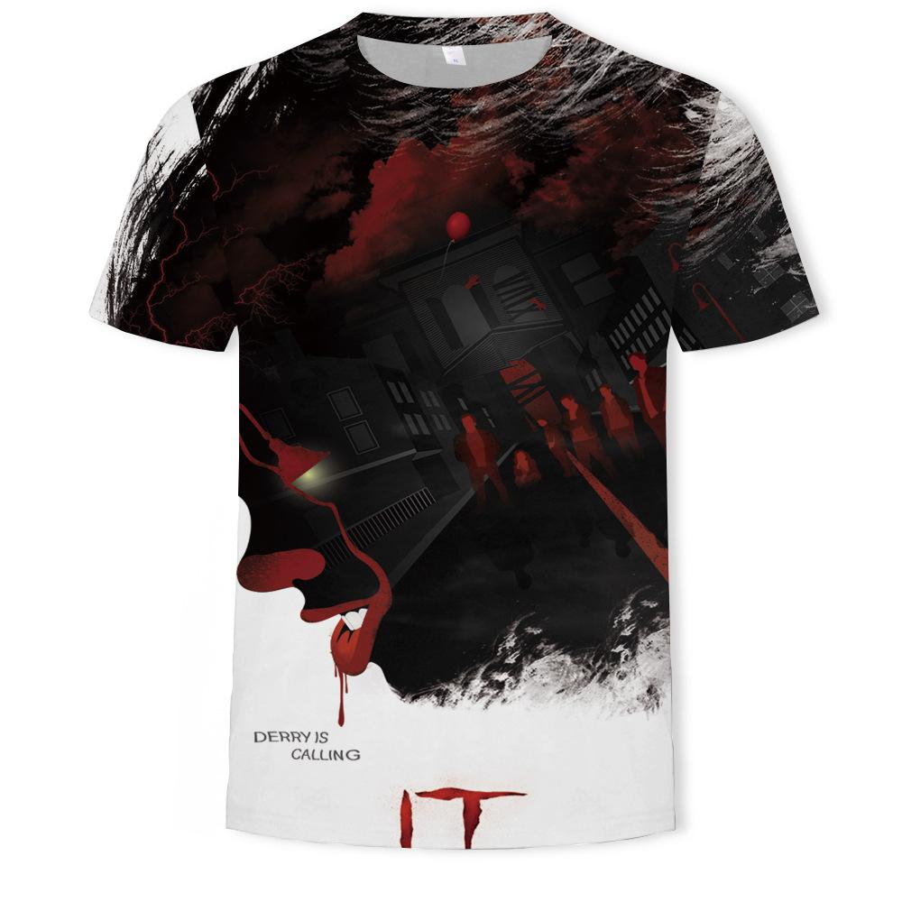 Summer Round Neck 3D Joker Resurrection Night Print Top Fashionable Casual Short Sleeved Men's T-shirts