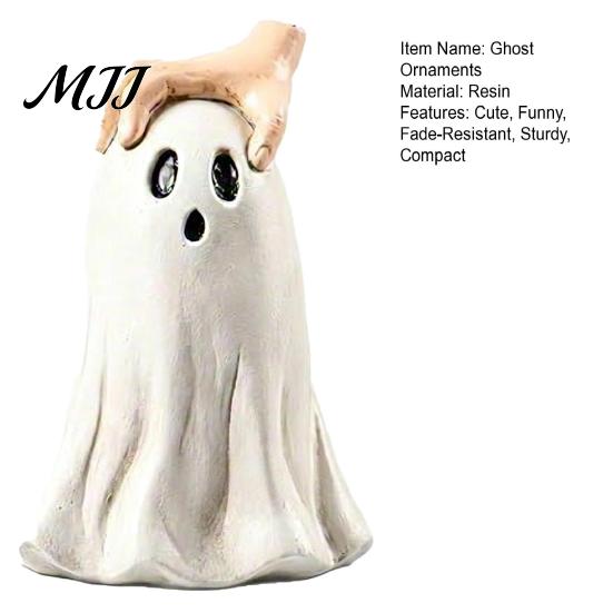 Small Ghost Decoration for Shelves Halloween Figurine, Cute Statue with Creepy Cape Fingers, Artistic Figurine Home Desk Party Decor, Funny