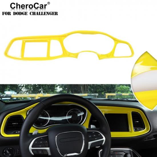 Car Front Center Console Dashboard Decor Cover Trim For Dodge Challenger 2015+