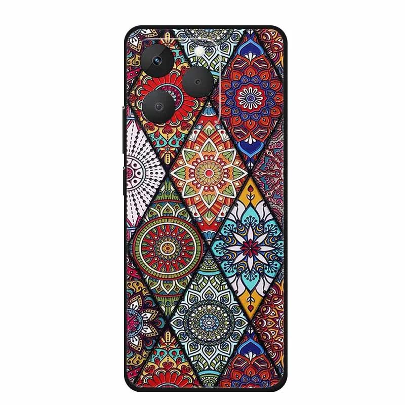 3D Emboss Case For Realme Note 70T Phone Case 70 T Coque Flowers Silicone Soft Back Cover For Realme Note 70 Narzo 80 lite Case