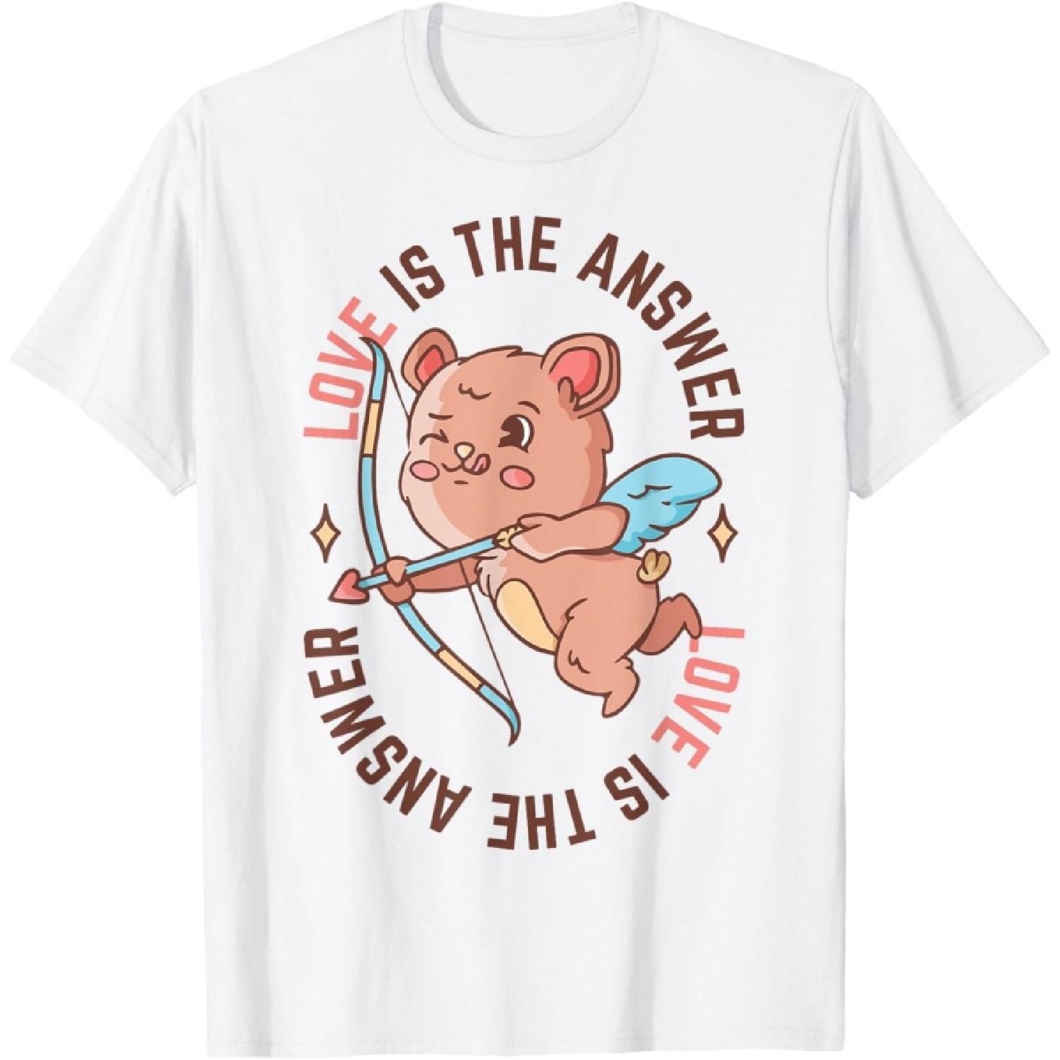 Cute Cupid Bear with Love Arrow T-Shirt XXXXXL белый