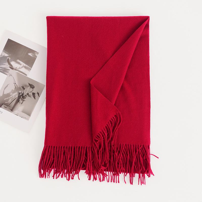 Cashmere Feel Solid Color Women's Imitation Cashmere Scarf 1116 Winter Atmosphere Korean Versatile Medium and Long Shawl Scarf