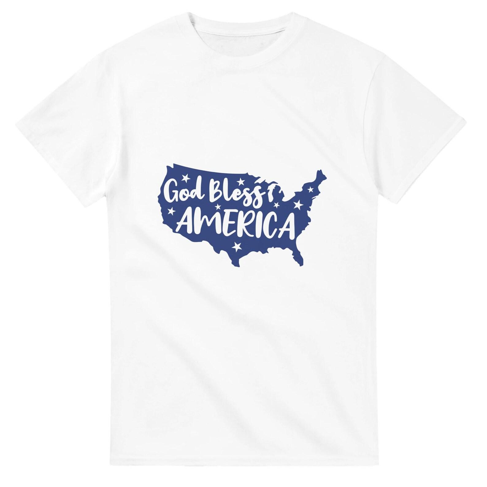 God Bless America 4th of July Heavyweight Unisex Crewneck T shirt | Gildan® 5000 4XL