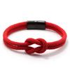 100% Edelstahl Armband Für Männer Frauen Doppelroter Faden Armband Chinesischer Knoten Glücksbringer Armband Geschenk Für Freund Freundin