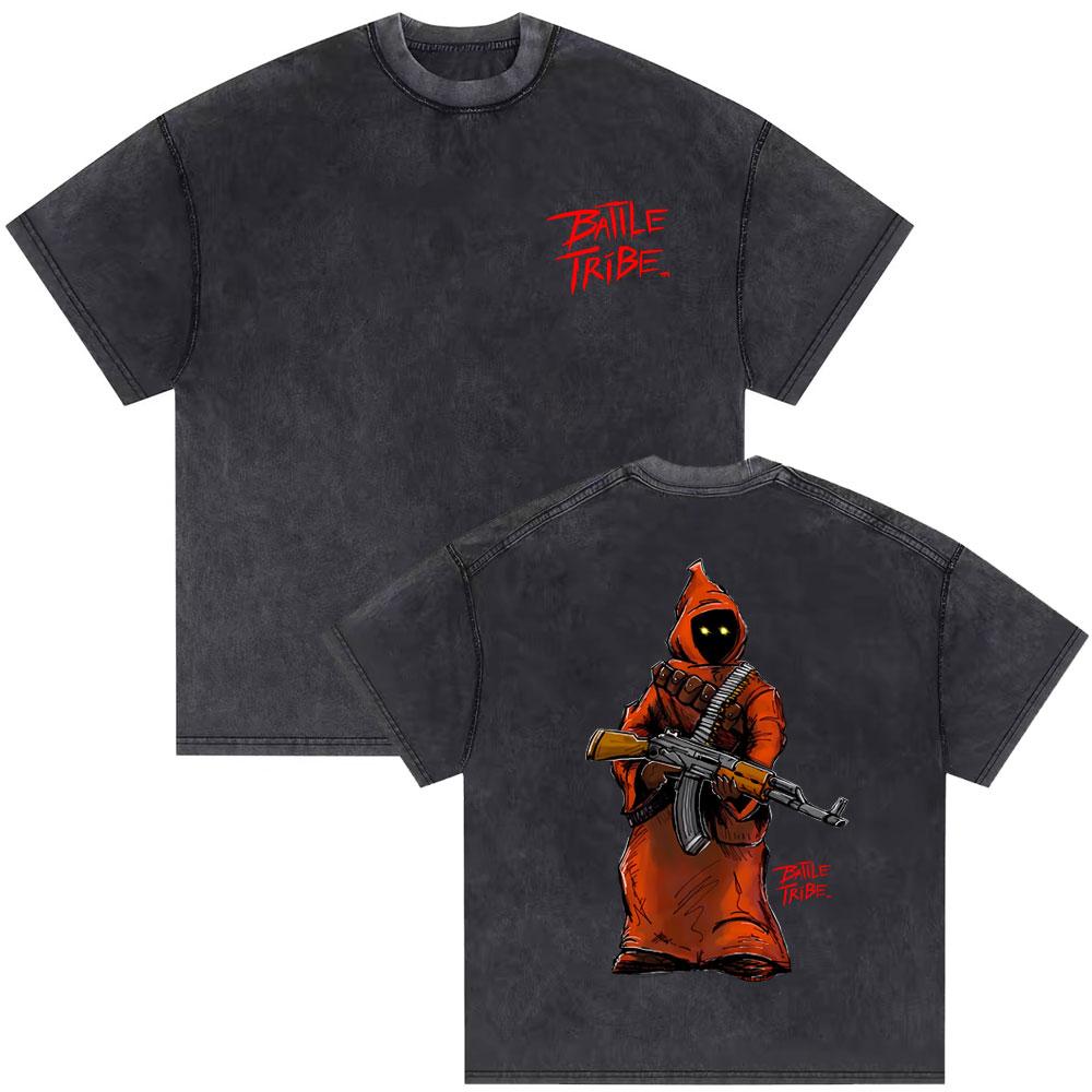 Washed Vintage Forward Observations Group Tshirt Skeleton Graphic Tees Mens Cotton Oversized Tshirt Male Gothic Punk T Shirts