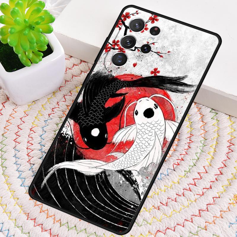 Yin Yang Koi fish art TPU Phone Case For Samsung Galaxy note 10 pro S26 S25 S24 S23 S22 Ultra Plus S21 FE S20 Shockproof Cover