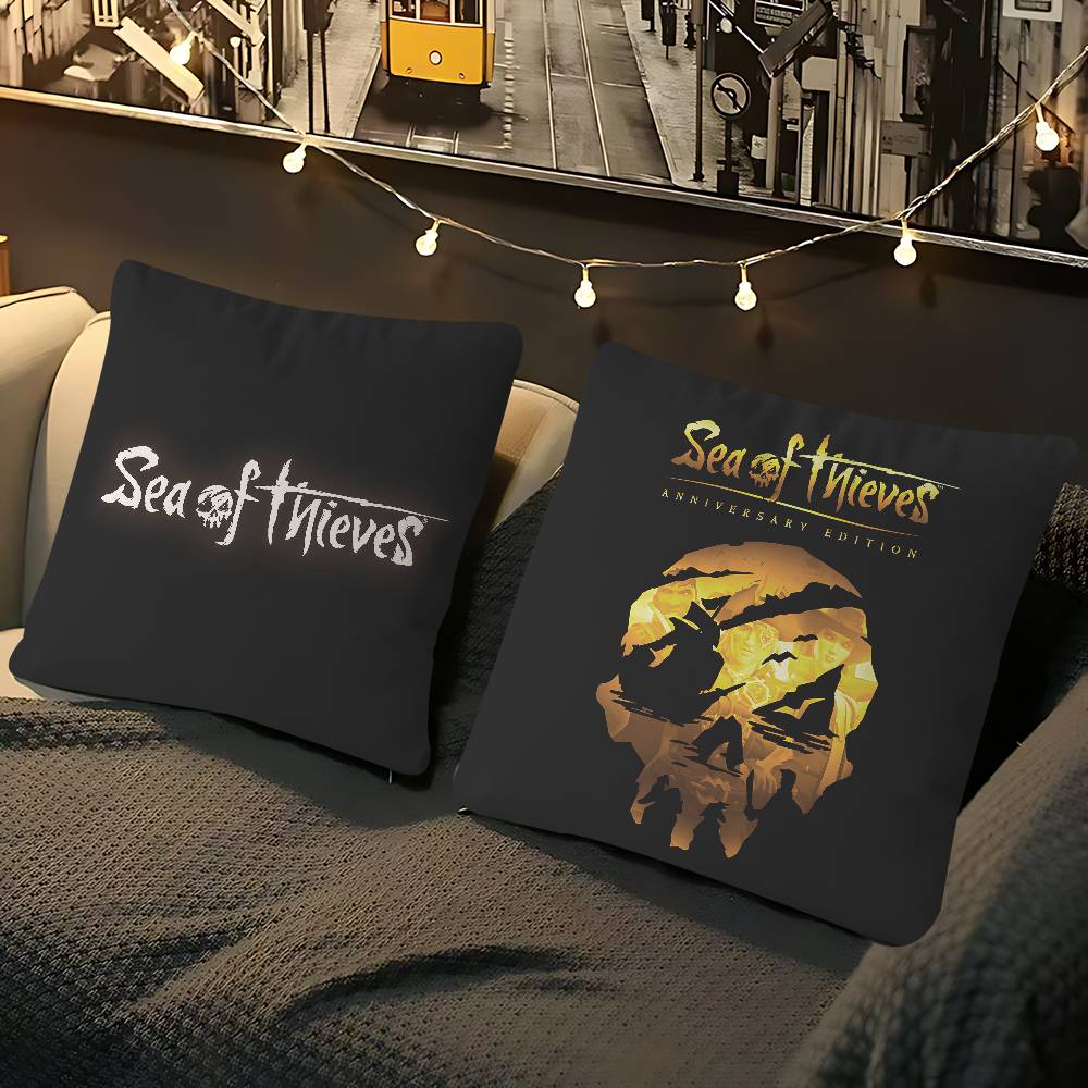 S-SeaS Of T-Thieves Logo Pillow Case Removable Washable Cushion Cover – All-Season Soft Linen