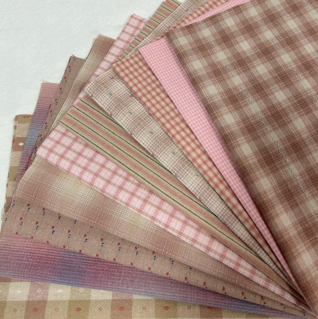 Japanese Yarn-Dyed Cotton Fabric, 10 Pieces, 24x33cm, Patchwork, Handbags, Dolls, Quilting, Handicrafts, Sewing Fabric
