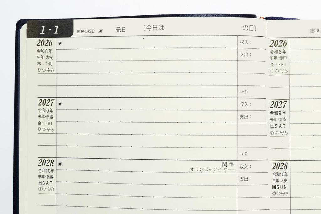 Ishihara Publishing 2026 Ishihara 5-Year Diary, B6, Navy Blue, D052601