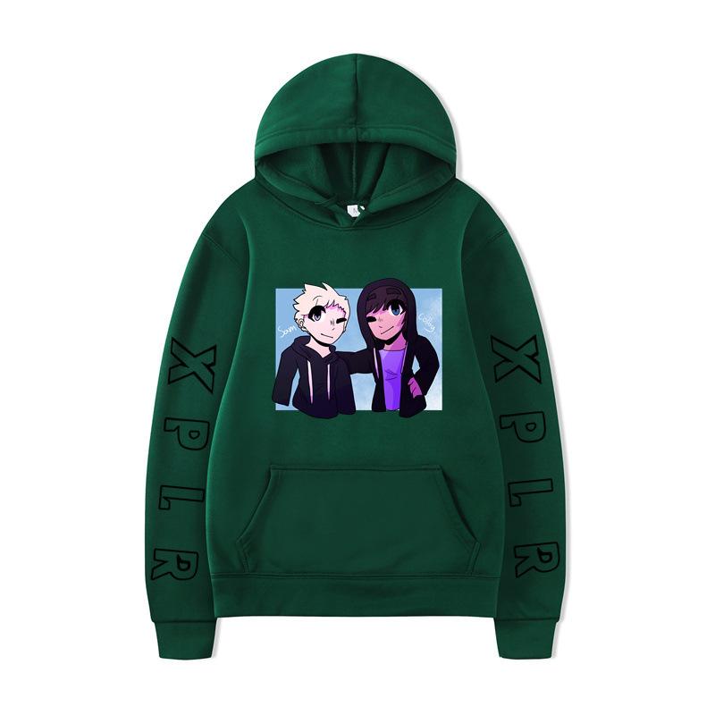 Sam and Colby2D Hoodies Print Sweatshirt Hip Hop Casual Unisex Autumn Winter Fleece Streetwear Tops Sudaderas