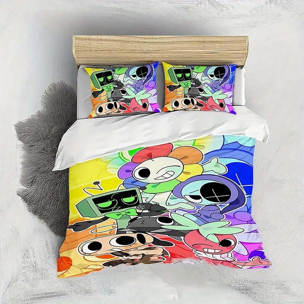 Dandy's World Bedding Set Cartoon Game 3D Printed Duvet Cover Set with Pillowcases Soft Bedclothes Boy Girl Kids Birthday Gift