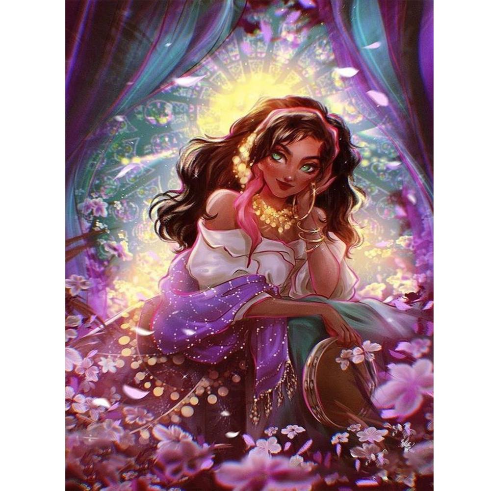 

5D DIY Полный Круглый Дрель Алмазная Картина Девочка Набор Домашний Декор Искусство Ремесло 30x40см