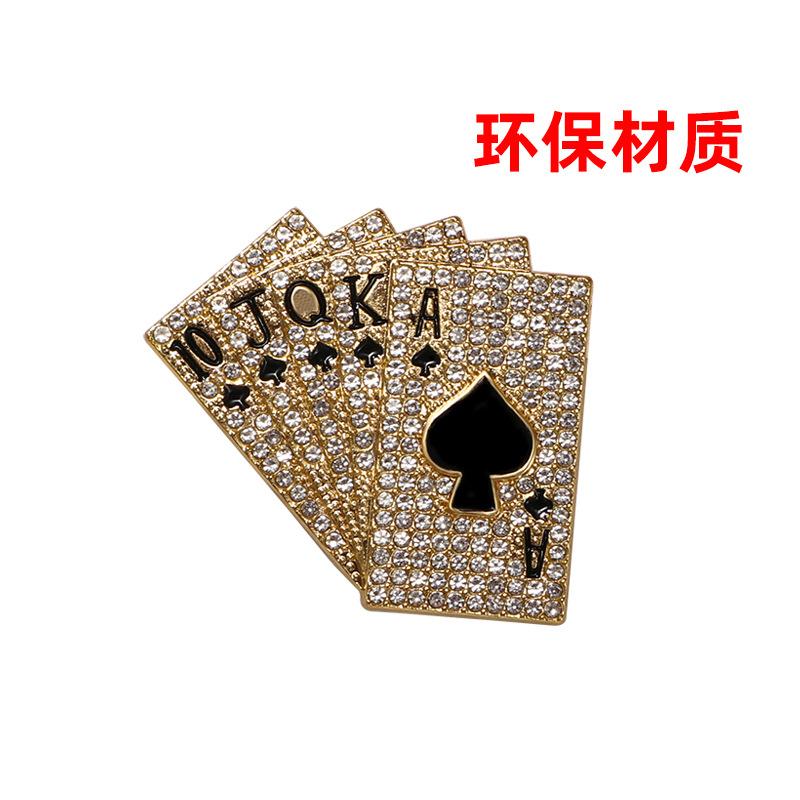 Poker flush brooch zinc alloy material, men's and women's suits, collar pins, high-end corsages