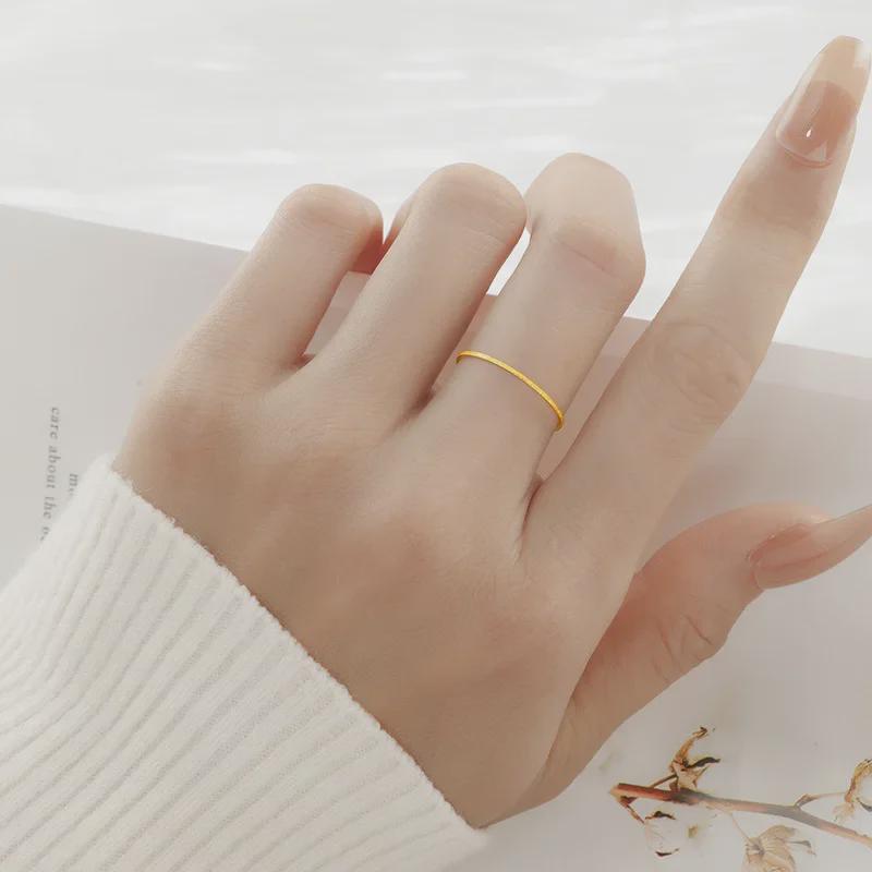 Non-Fading Ultra-Fine Titanium Steel Pinky Ring - Elegant Light Luxury Design for Women