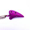 Mini 6 Holes Alto Tone C Necklace Ocarina Ceramic Black Pottery Flute Instrument With Hang Rope 7 Colours Optional