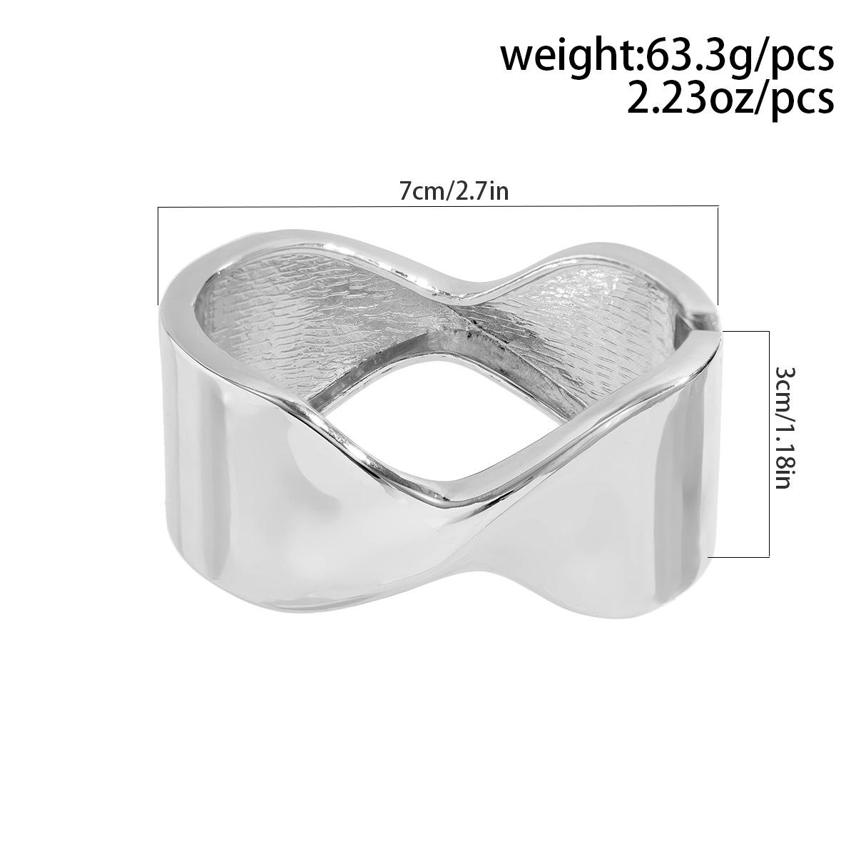 

Аксессуары преувеличенное геометрическое искажение глянцевый широкий вариант браслет браслет премиум элемент кольцо браслет серебряный