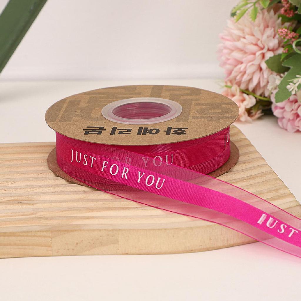 Chiffon Yarn Ribbon with English Letters for Birthday Cake Packaging