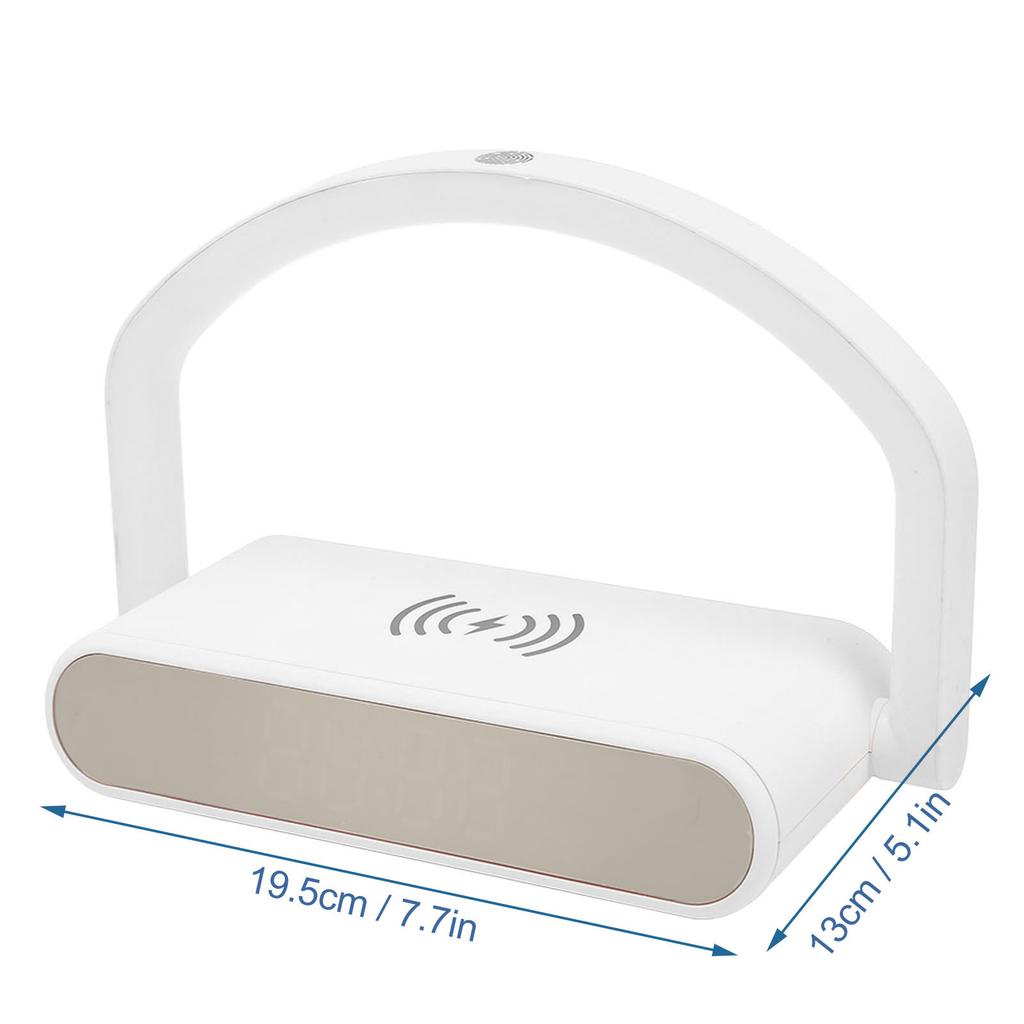 Wireless Charging Alarm Clock Two Levels Adjustment Night Light Multifunction Digital Alarm Clock for Bedroom