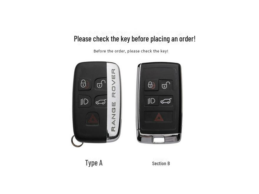 Husă de chei din piele lucrată manual pentru Land Rover și Jaguar - Compatibilă cu XJXFLXE, New Range Rover, Discovery 5