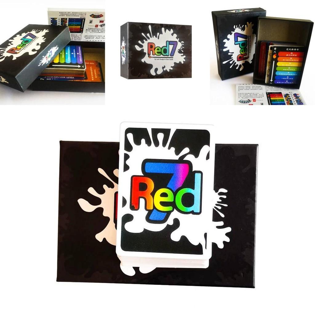 Red 7 Card Game Tabletop With Paper For Party And Family Entertainment