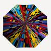 1pc Colorful Abstract Umbrella Portable Folding Umbrella Durable Iron Frame, Suitable for All Seasons Home Travel Outdoor yy260319004