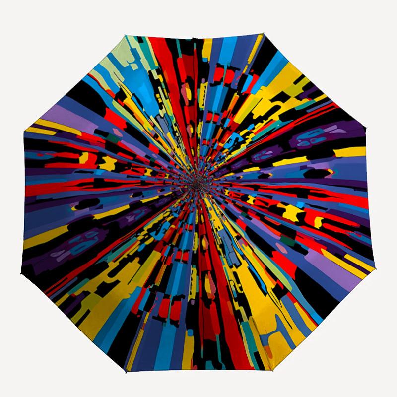 1pc Colorful Abstract Umbrella Portable Folding Umbrella Durable Iron Frame, Suitable for All Seasons Home Travel Outdoor yy260319004