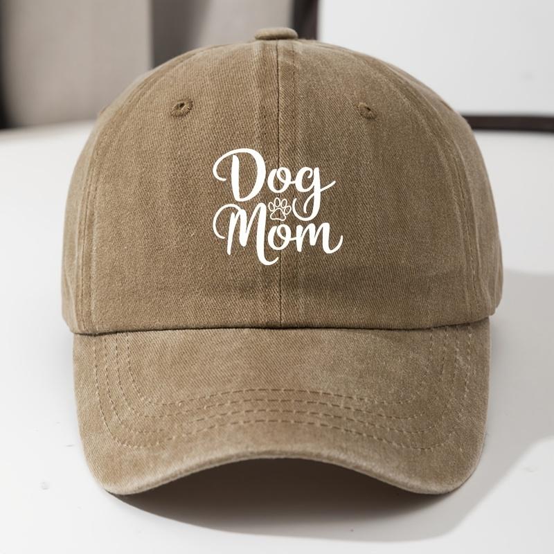 Baseball Cap Dog Mom Letter Print Fashion Retro Soft Top Curved Brim Baseball Cap Adjustable Hip Hop Dad Truck Hat Fishing Hat