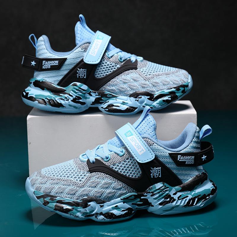 Spring Summer Kids' Mesh Sneakers Breathable Boys'  Sports Shoes Hollow Double Mesh Running Shoes