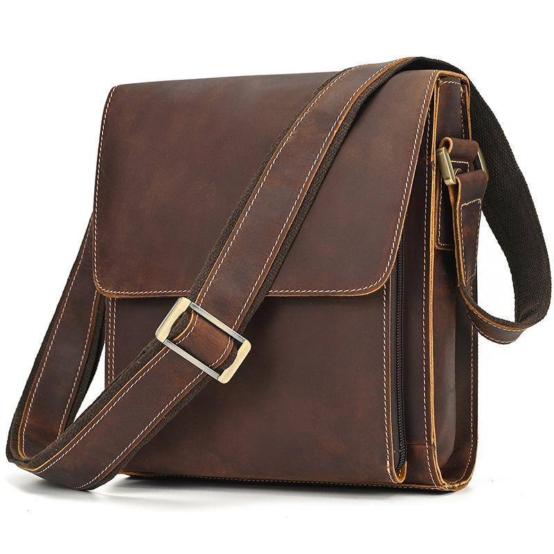 High Quality Men's Leather Shoulder Bag Genuine Leather Crossbody Bags For Male Messenger Bags Vintage Sling Bags Man Bags 2026
