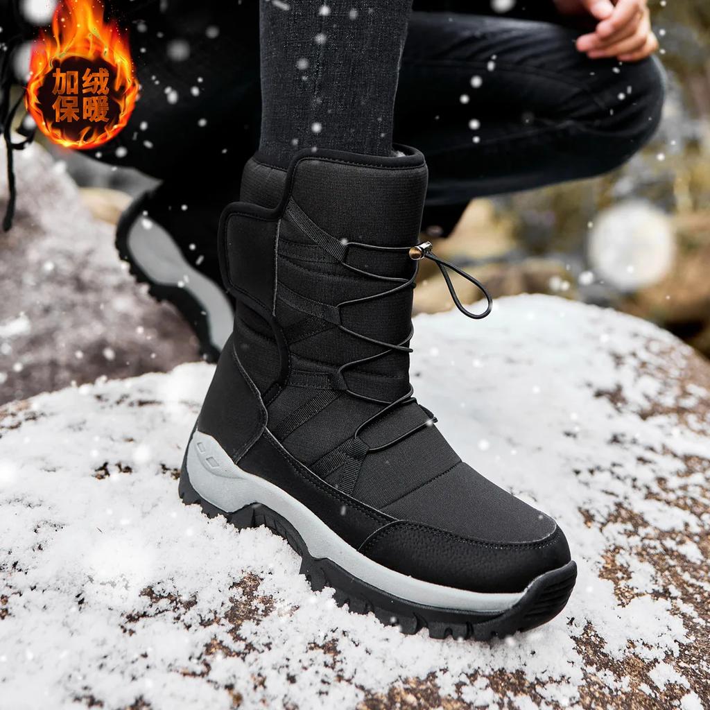 Fashion Winter Women Ankle Boots Keep Warm Women's Snow Boots Outdoor Slip on Platform Women's Hiking  Thickened Plush Women
