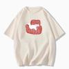 Summer short-sleeved t-shirt new popular kitten print design sense front shoulder American loose short-sleeved top t-shirt