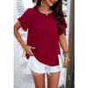 Women's Summer Solid Color Polka Dot Round Neck Short-sleeved Top for Women Shirt