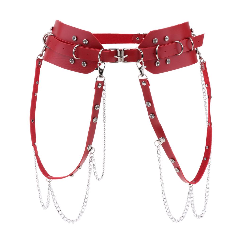 Buy Women's Punk Waist Belt Leather Harness Adjustable Wide Waistband Red  at affordable prices  free shipping, real reviews with photos  Joom