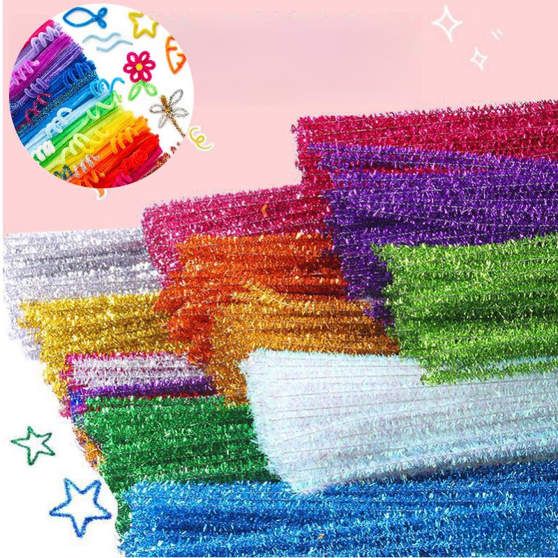 100pcs Chenille Colorful Stems Diy Craft Material Kit Kids Skill Development Toy