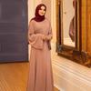 Dubai Mais Vendido Cor Lisa Tamanho Grande Vestido Muçulmano com Cordões 6394