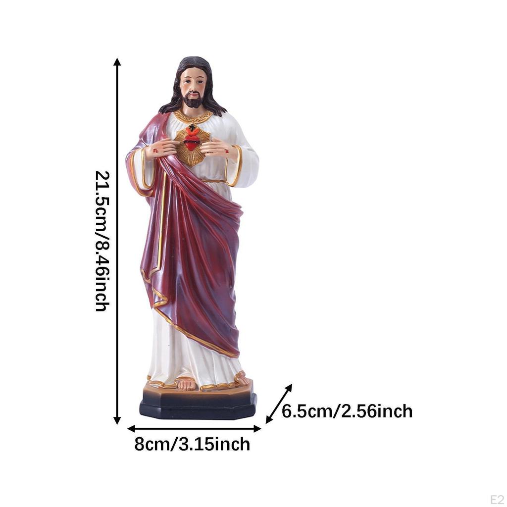 Statua del Sacro Cuore di Gesù Regalo Religioso Dipinta Elegante