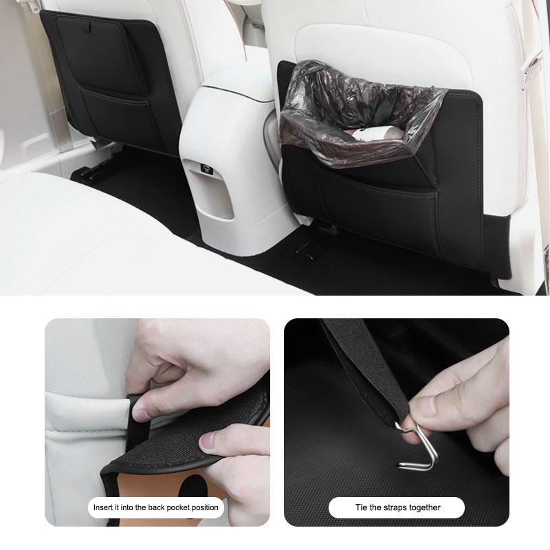 Leather Car Anti-Kick Pad Seat Back Protector Cover Storage Pockets For MINI CooperS One JCW Clubman R56 R58 R59 R57 R55 F55 F56