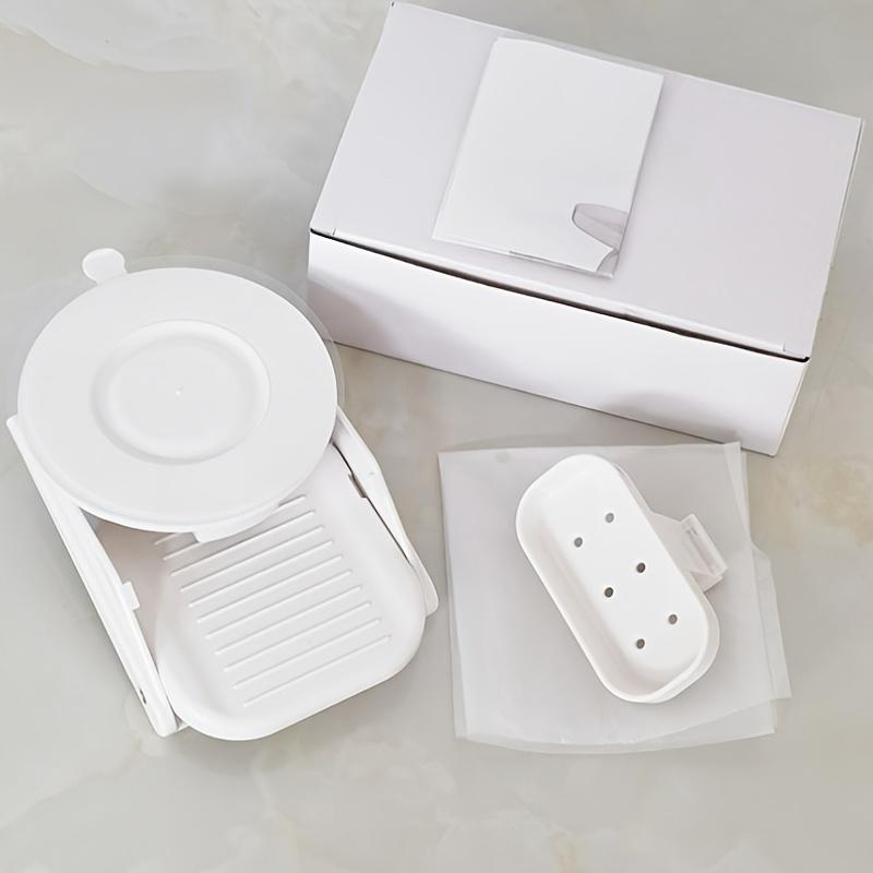 Strong Suction Cup Folding Shower Footstool Non-Slip Surface Space-Saving Installation for Bathroom Shower Bath Tub Pedicure Shaving Foot Rest Support