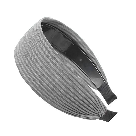 

Эластичный обруч для волос, расширенный дизайн, легкая повязка на голову, противоскользящие зубцы, корейский стиль, гибкая повязка для волос, аксессуар для волос светло-серый