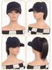 Synthetic Natural Straight Hair Ponytail Extension Wig Black Plush Shade Baseball Cap All-in-one Easy To Wear Hat Wig