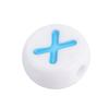 100PCS White Bead Alphabet Beads Colorful Letter Round Letter Beads Vowel Letter Beads  DIY Bracelet