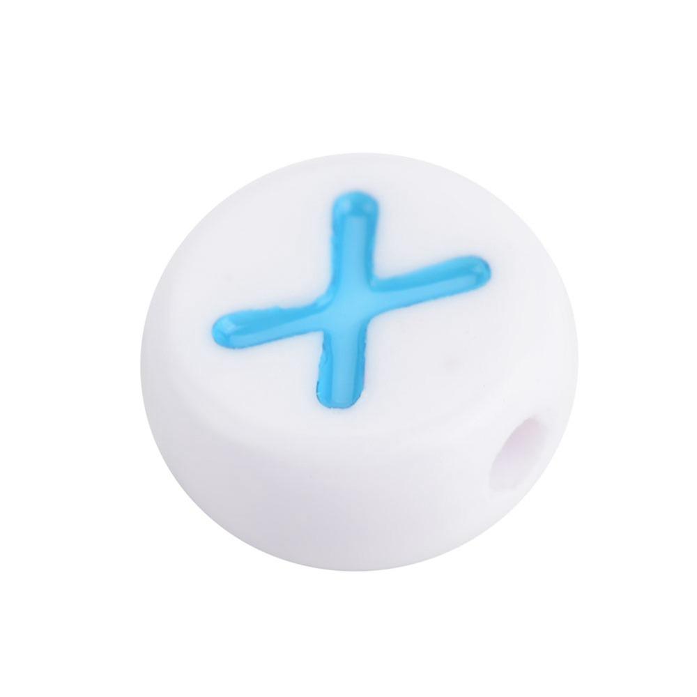 100PCS White Bead Alphabet Beads Colorful Letter Round Letter Beads Vowel Letter Beads  DIY Bracelet