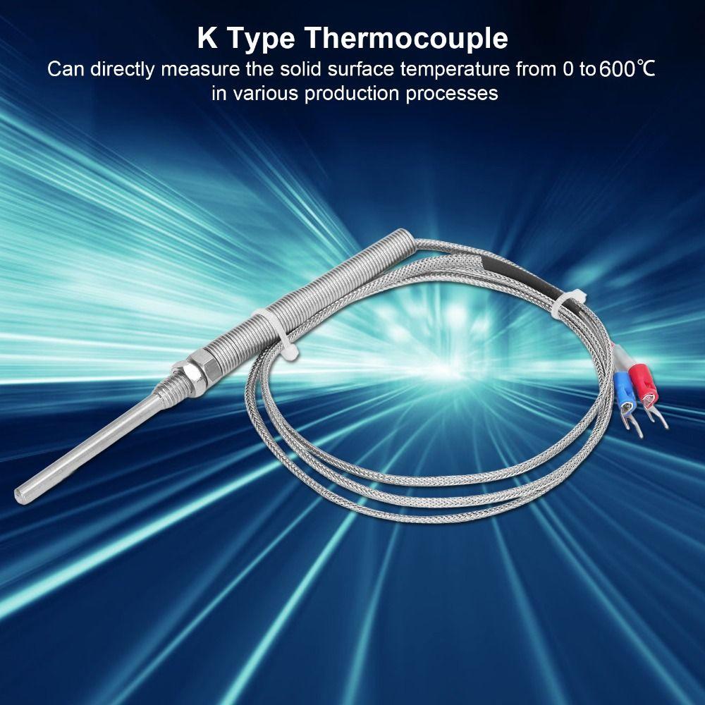 5x50mm M8 Probe Temperature Sensor with Insulation Thermocouple Sensor  Precision Mounting