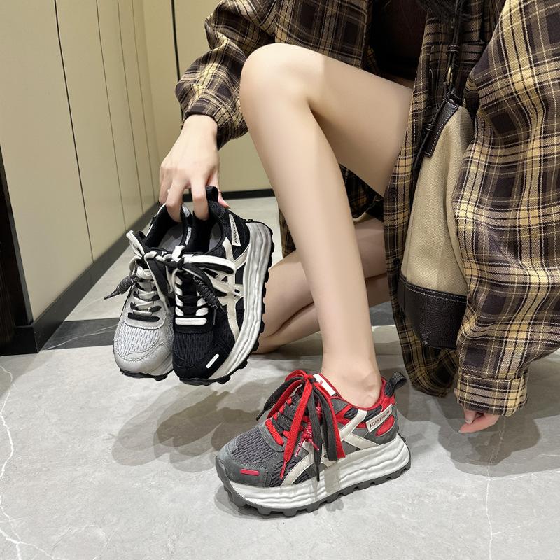 Thick-soled Little Dad Shoes Women's 2025 Autumn New Light Luxury Explosion Casual Fashion Heightening Sports Shoes