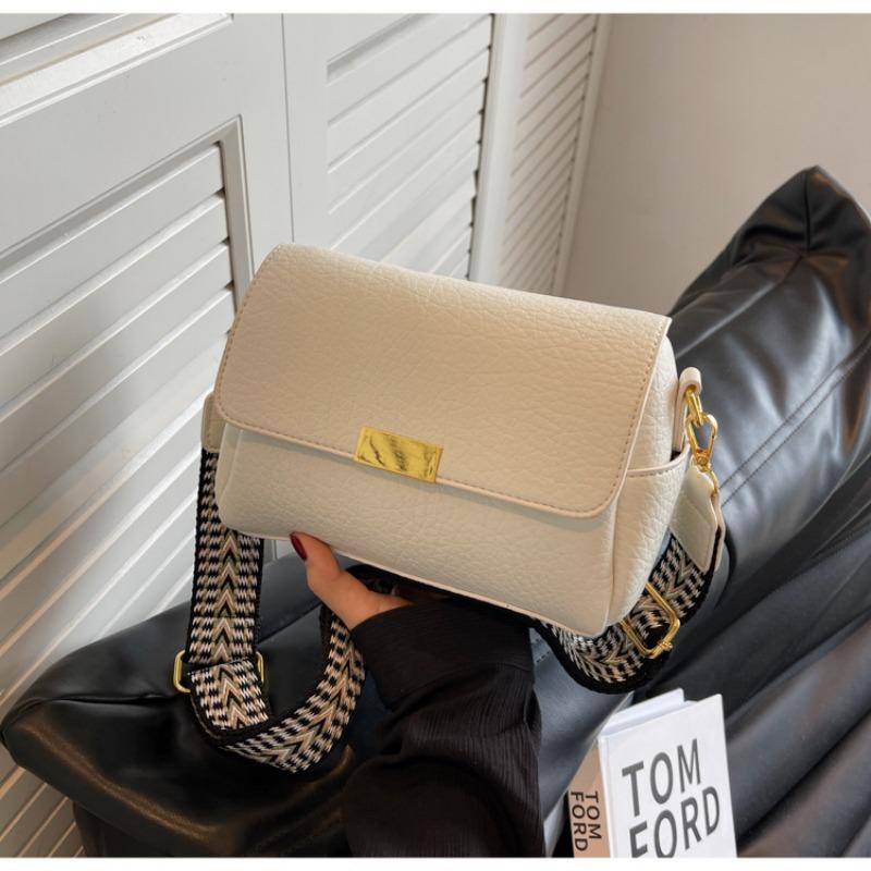 Popular small bag women's new simple and versatile broadband shoulder messenger bag texture small square bag