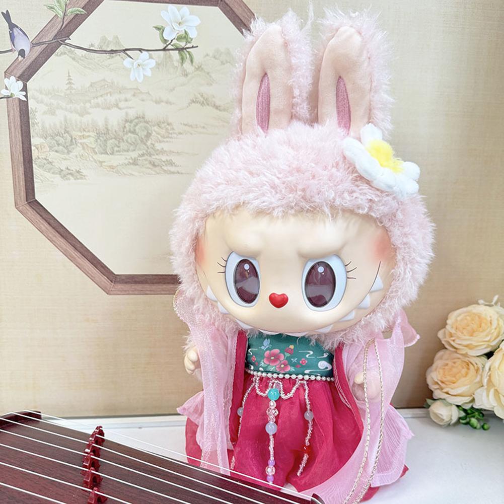 For 38cm Labubu Doll Clothes Fashion Hanfu Clothes Doll Clothes Color Match Hoodies Dolls Accessories Cute Decoration Little Cloths