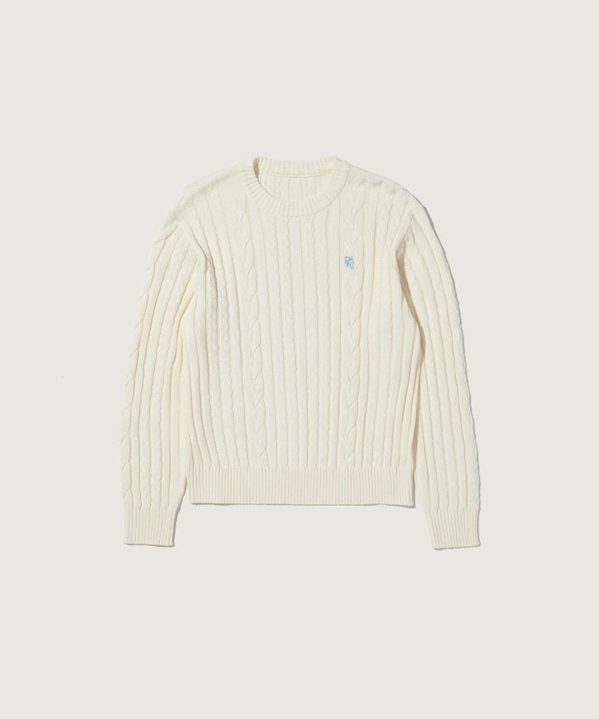 PLAC Cable Crop Knit Ivory