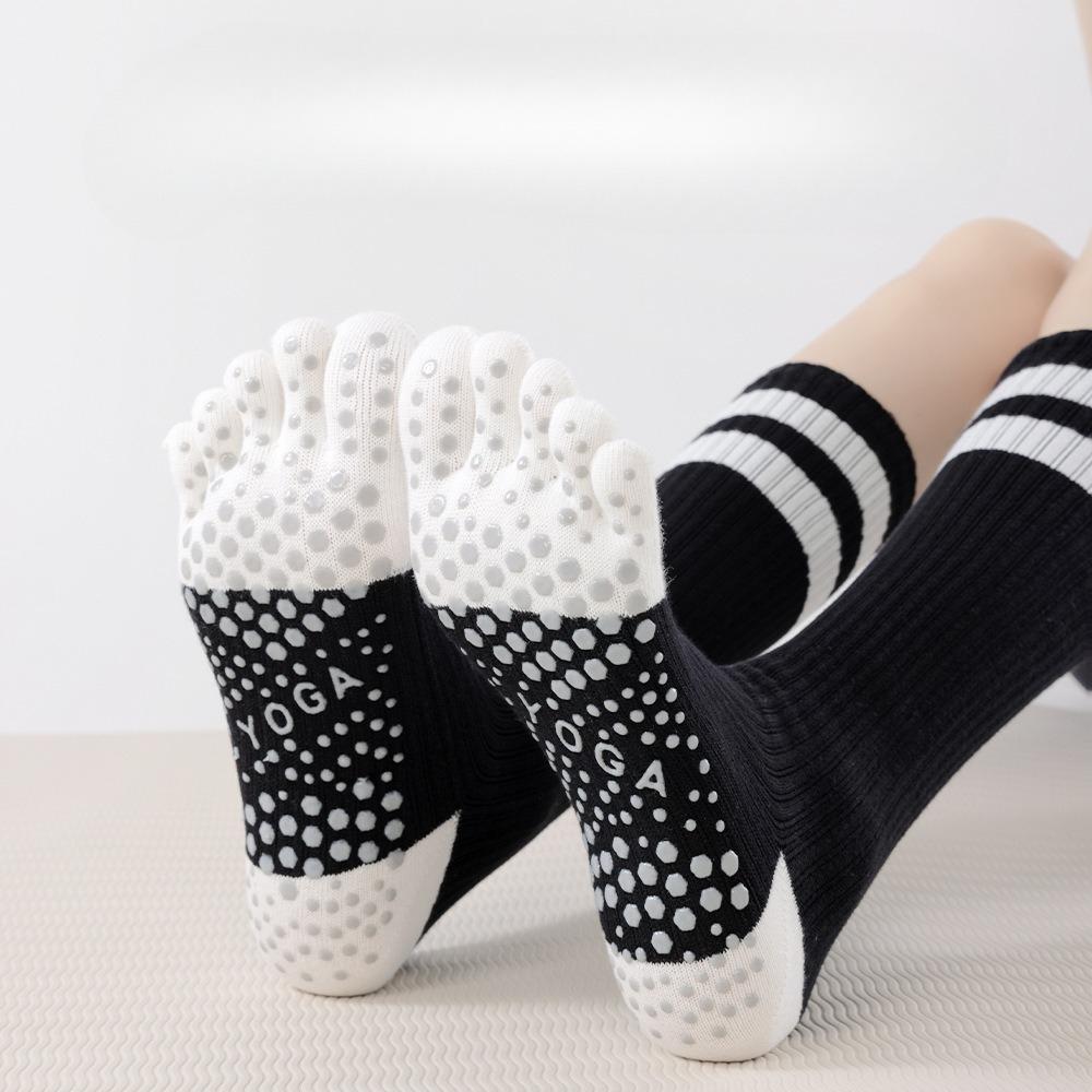 Autumn and Winter Yoga Socks, Anti-slip Women's Five-finger Socks, Calf Socks, Pilates Fitness Socks, Pressure Slimming Thigh-high Socks